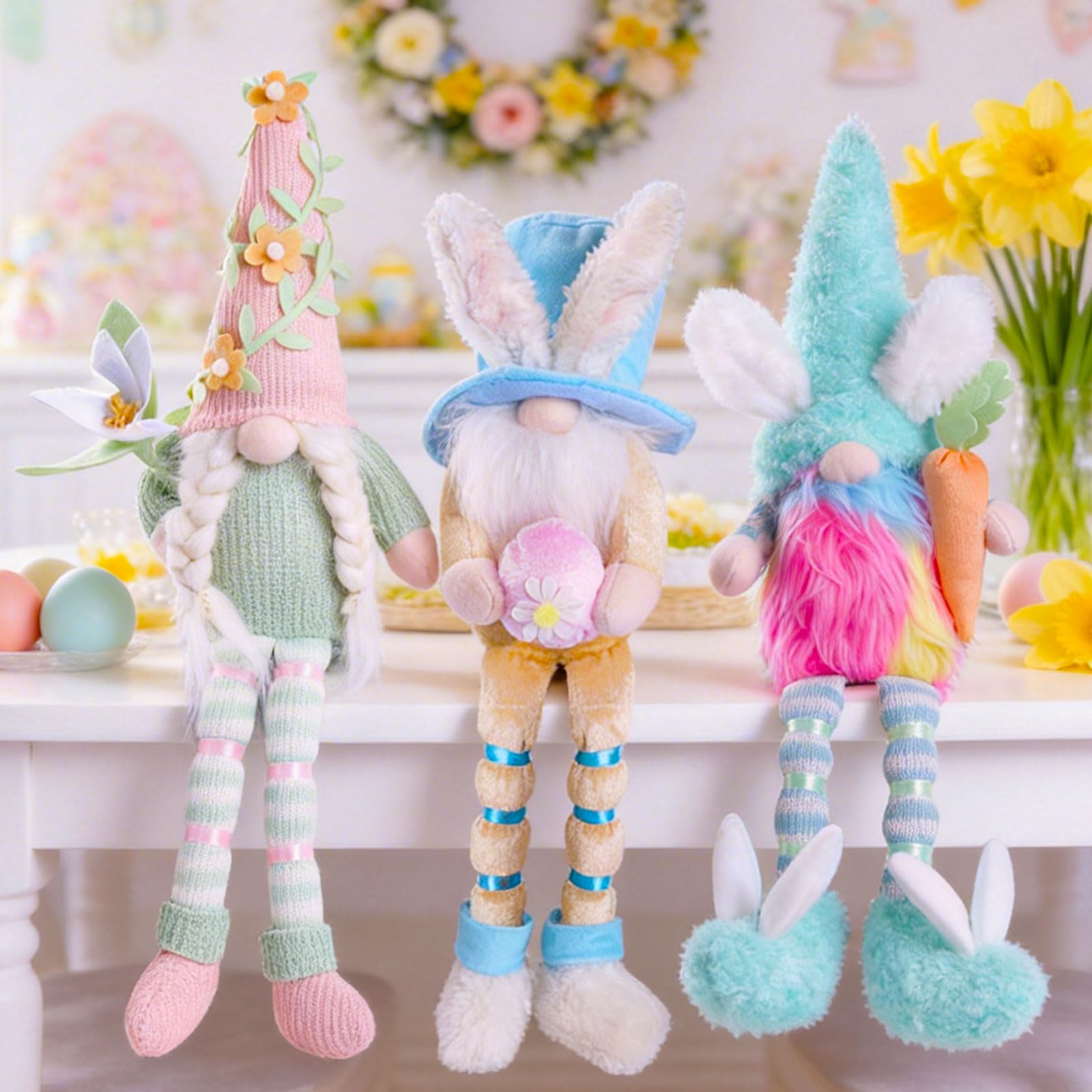 unanscre three-piece Easter decor set for charming home celebrations
