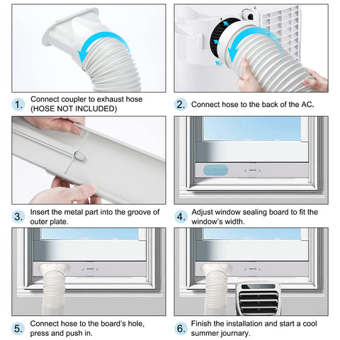 UNAOIWN adjustable length 17 inches to 65 inches fits many window sizes.