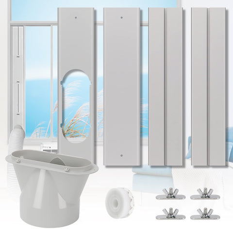 UNAOIWN window kit plates shown for universal compatibility with sliding windows.