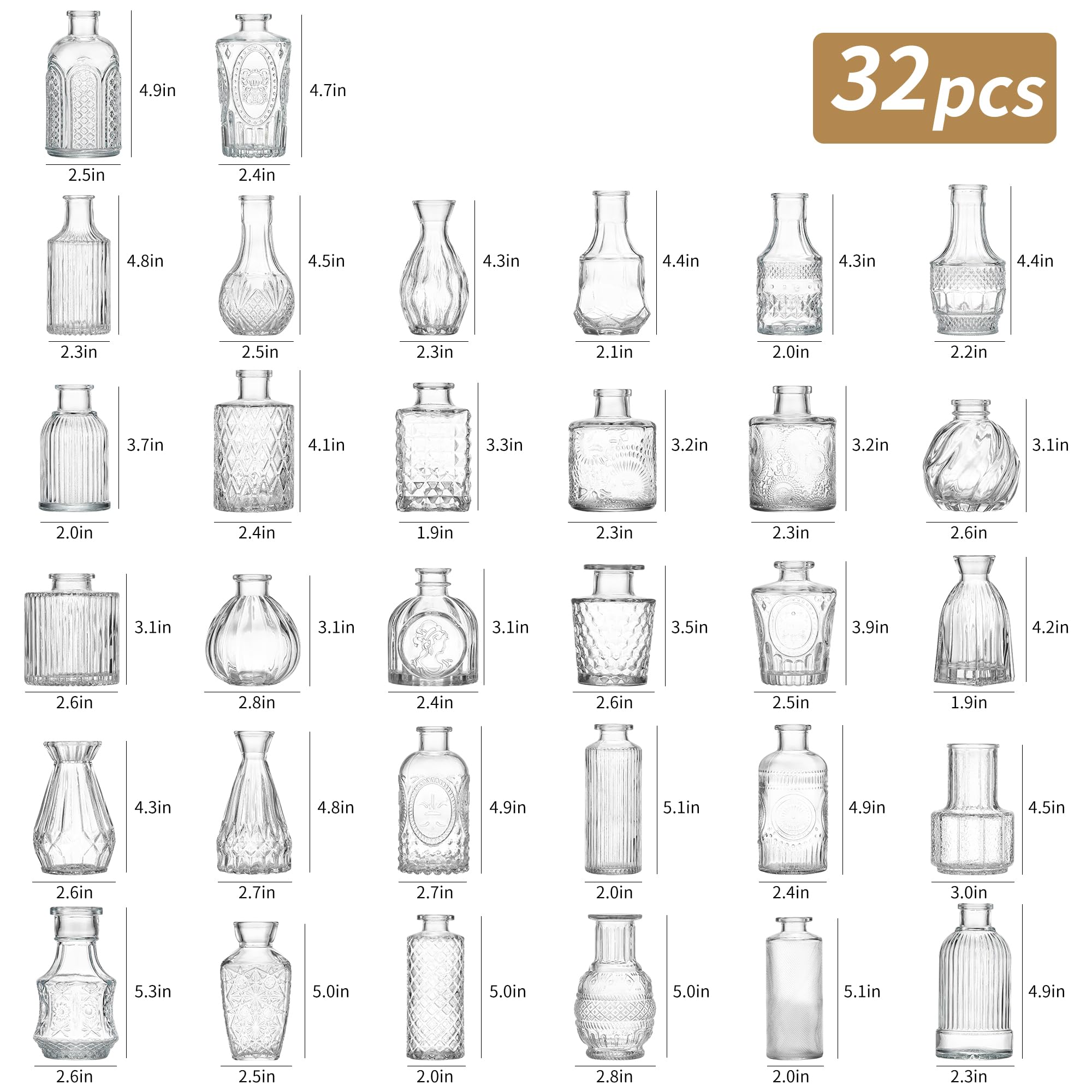 Unbreakable mini vases showcase diverse shapes for mixed floral arrangements.
