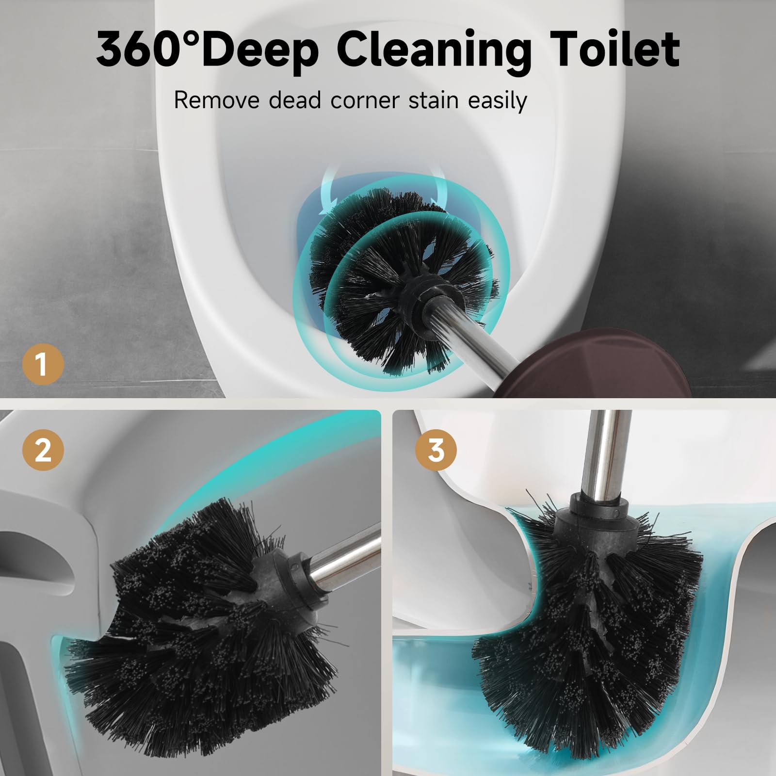 UNCONSIL bronze toilet brush holder angled view emphasizes sleek profile and space-saving design.