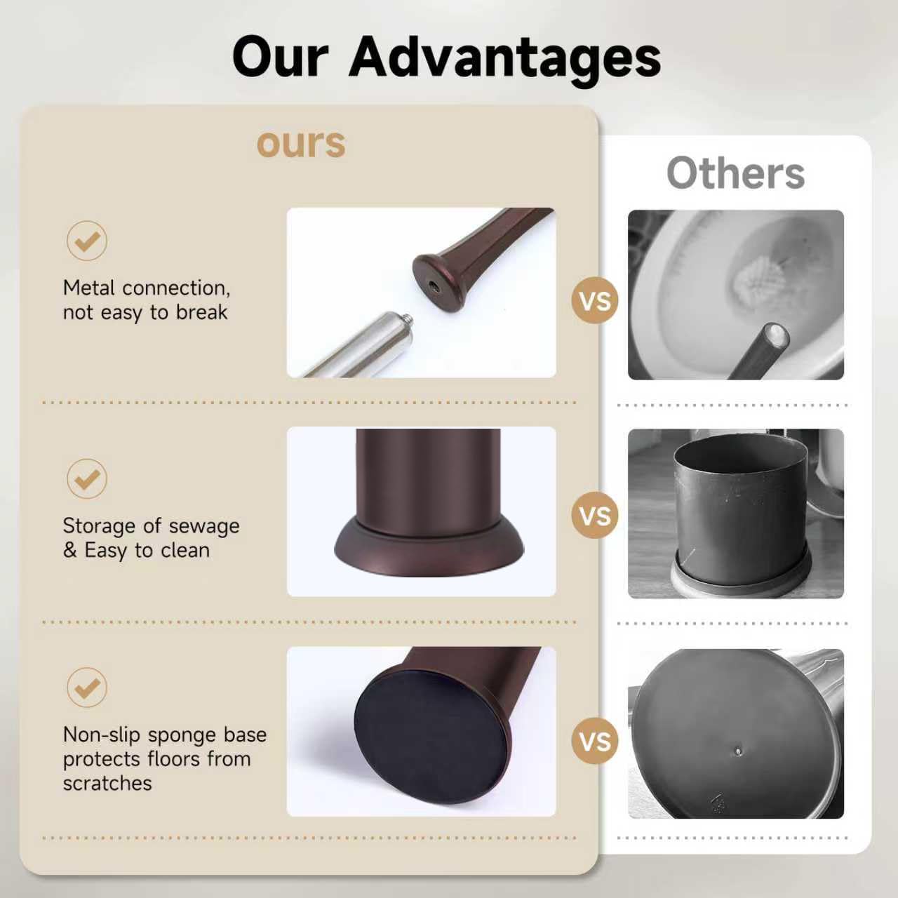 Hidden storage design of UNCONSIL bronze holder fits tight bathrooms without clutter.