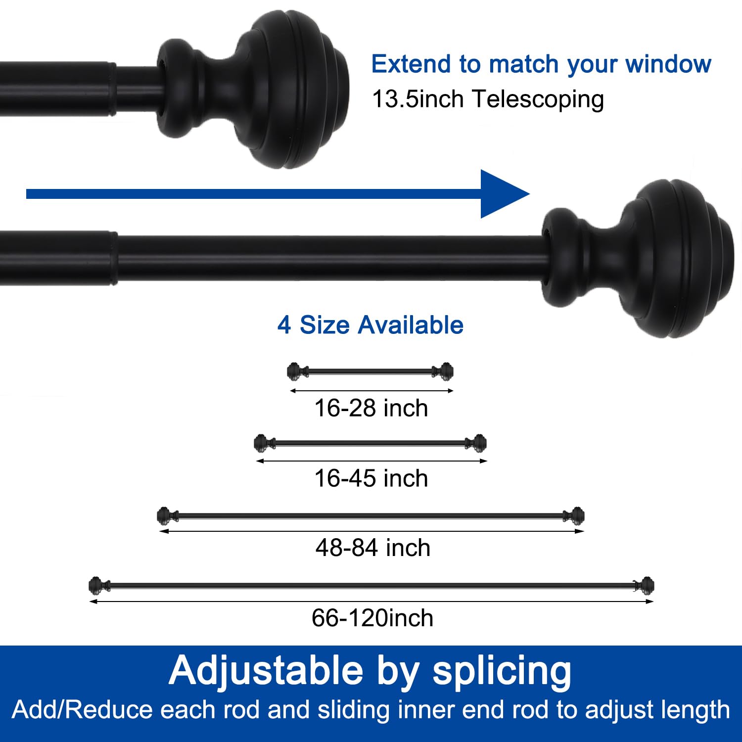 UNCONSIL curtain rod easy-install ships with clear instructions.