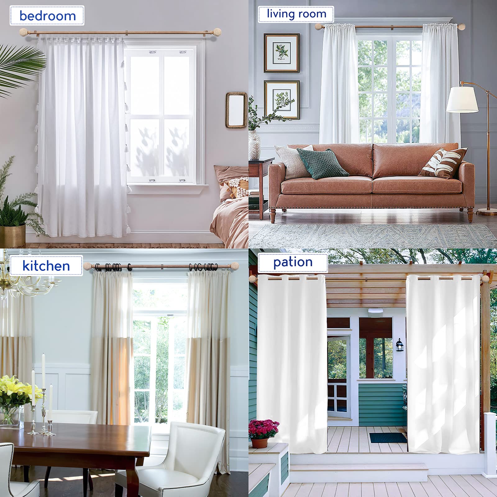 UNCONSIL hardware pack for quick curtain rod setup