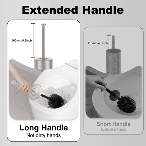 UNCONSIL toilet brush with lid minimizes splashes during cleaning.