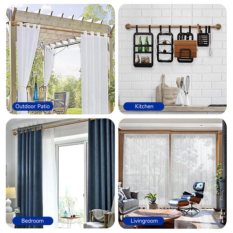UNCONSIL wood curtain rod pairs with a variety of fabrics and styles.