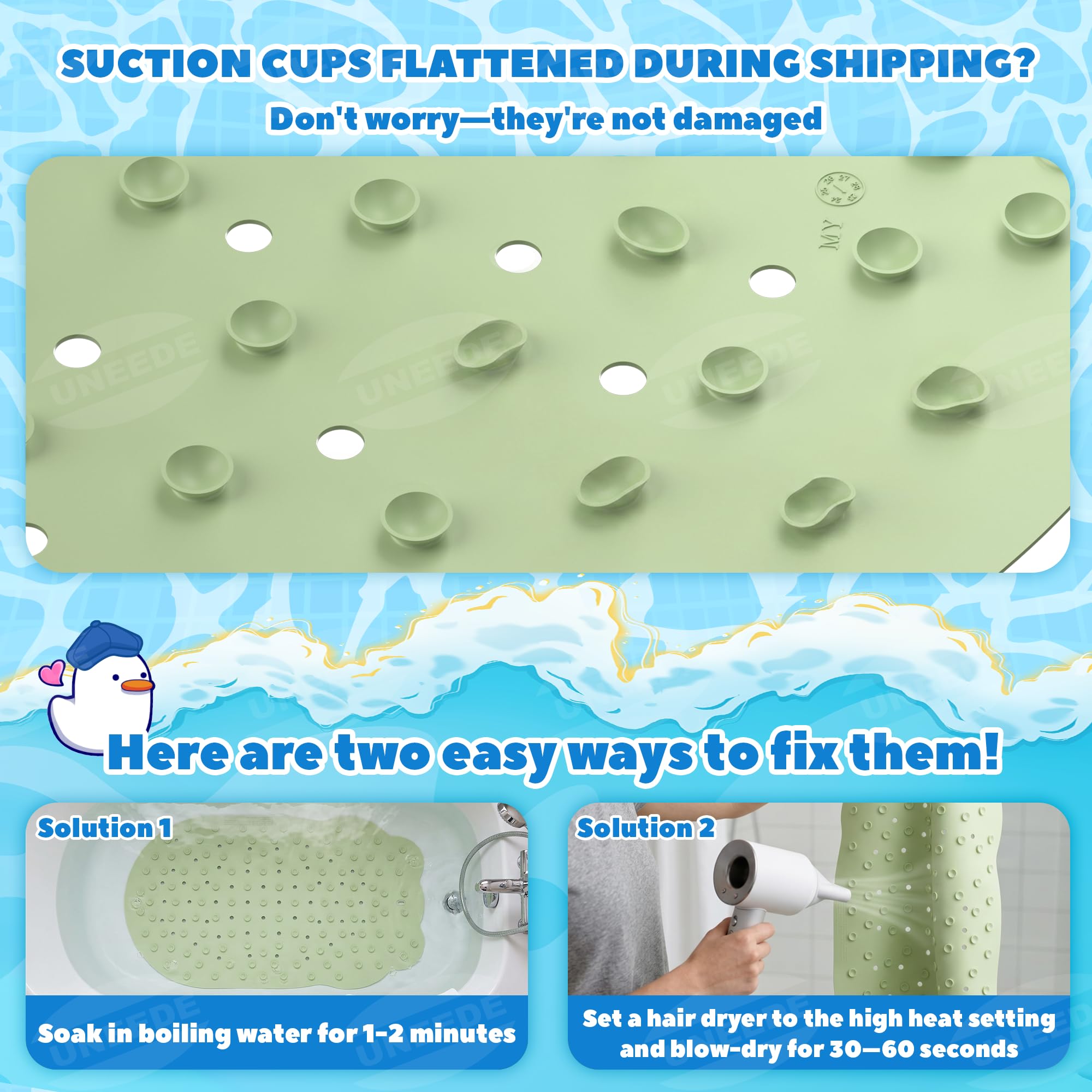 UNEEDE Mat hanging to dry after bath