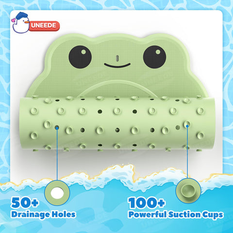 UNEEDE Bathtub Mat with frog design, a playful bath companion
