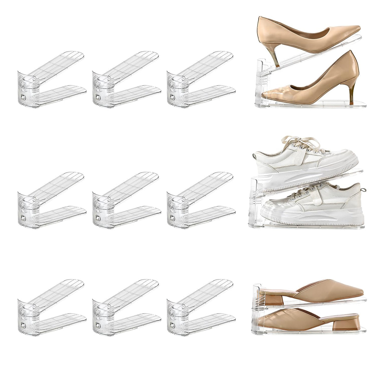 Uni HIMO 12-pack shoe slots organizer overview for closet organization