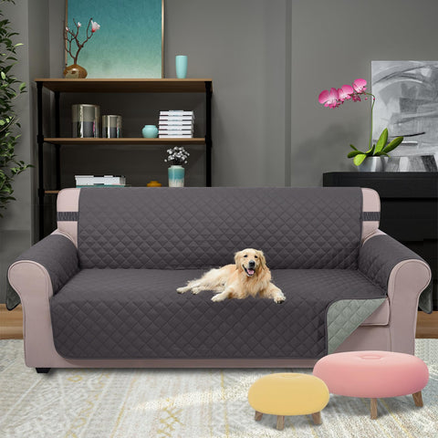 U-NICE HOME couch cover features anti-slip elastic straps for secure fit.