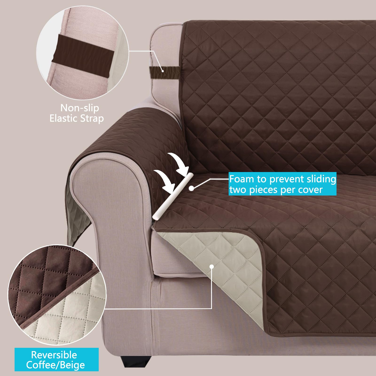 U-NICE HOME dog-friendly couch cover reduces fur and mess