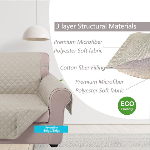U-NICE HOME quilted three-layer couch cover, soft to the touch and easy on older furniture.