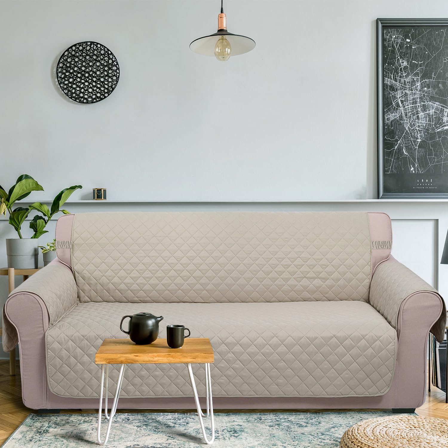 U-NICE HOME water-repellent sofa cover, keeps furniture safe from everyday accidents and pet messes.