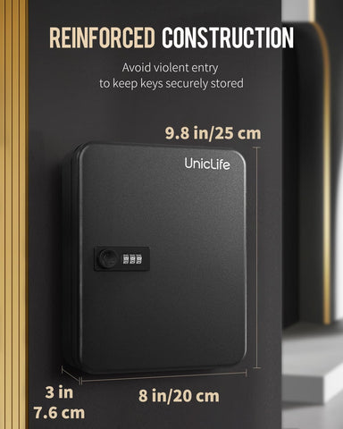 Uniclife indoor-use-only steel cabinet with compact design.