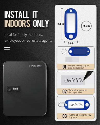 Uniclife screws and wall anchors included for secure mounting.