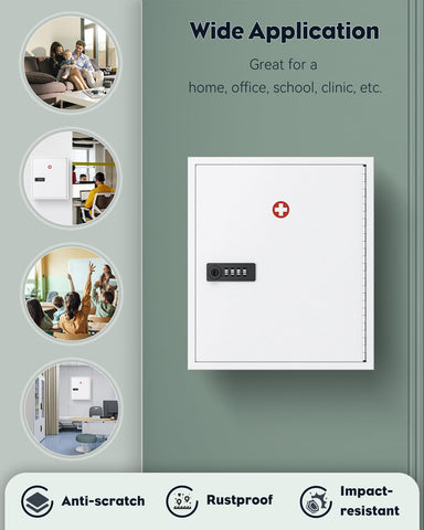 Uniclife sturdy steel white cabinet guards essentials for daily use.