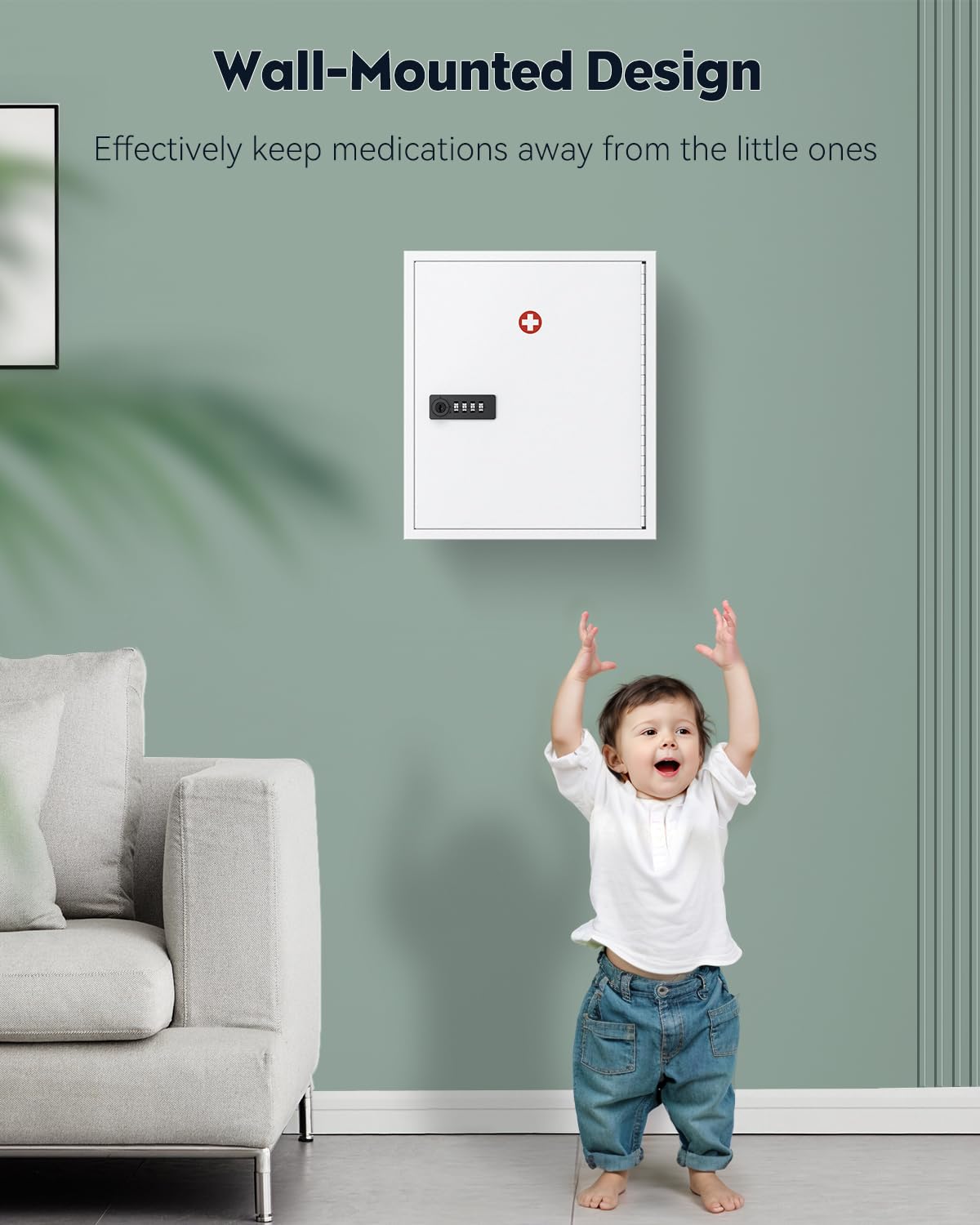 Uniclife wall-mounted cabinet demonstrates simple installation and sturdy support.
