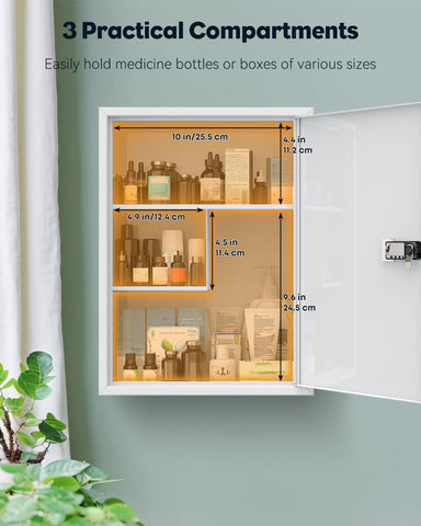 Uniclife wall-mount cabinet combination lock closeup highlights safety.