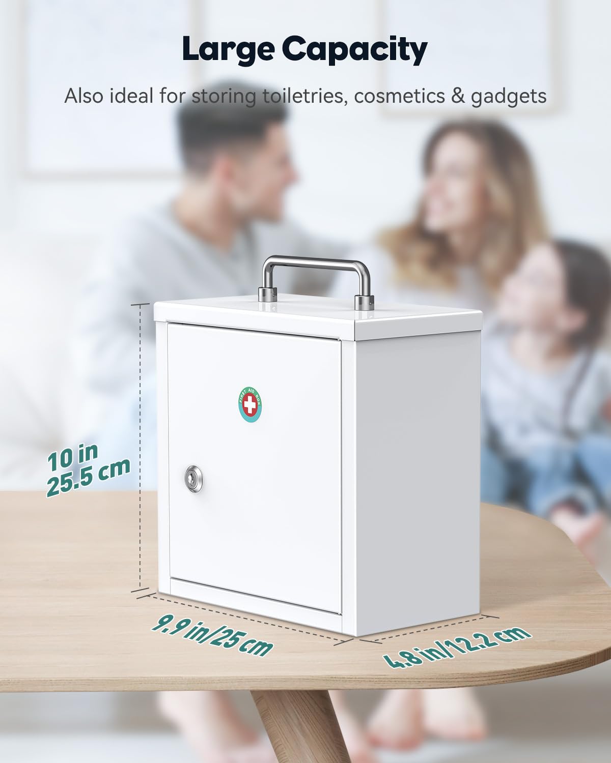 Uniclife wall-mount cabinet locking mechanism ensures private access.