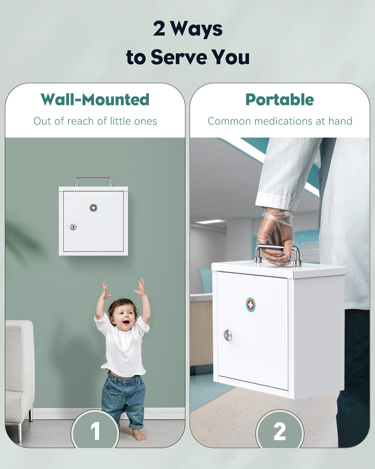 Uniclife wall-mount cabinet white finish blends with decor.