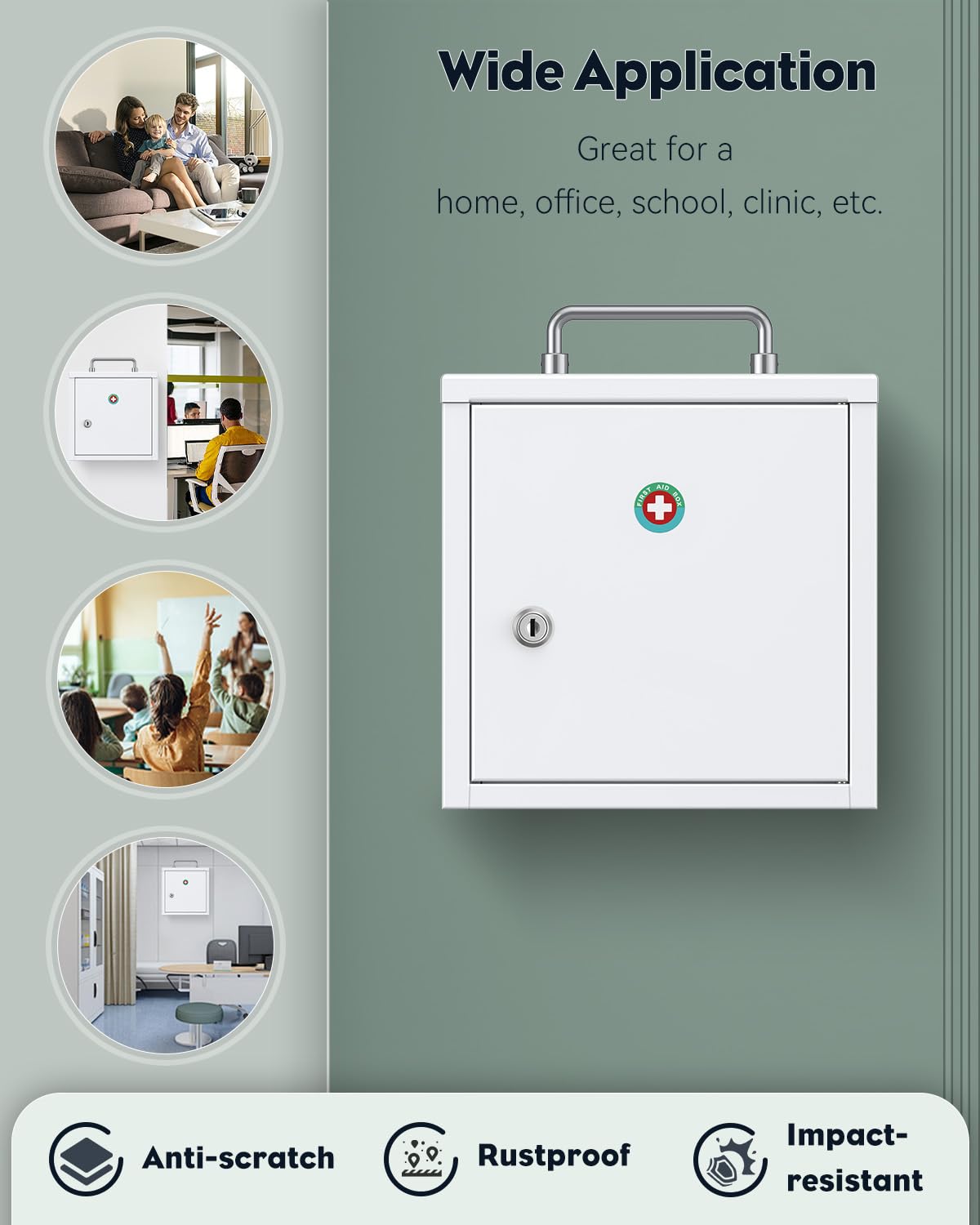 Uniclife wall-mount cabinet with keys provides controlled access.