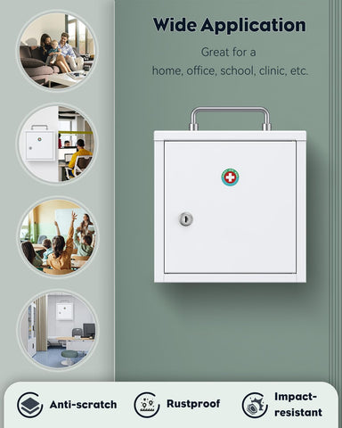 Uniclife wall-mount cabinet with keys provides controlled access.