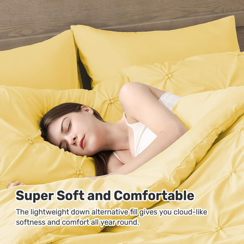 UNIKOME all-seasons down-alternative fill provides light warmth on chilly nights.