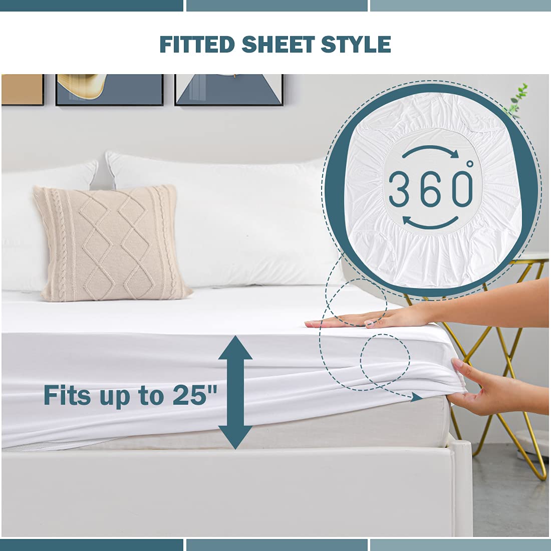 UNILIBRA anti-slip queen mattress cover stays in place overnight.