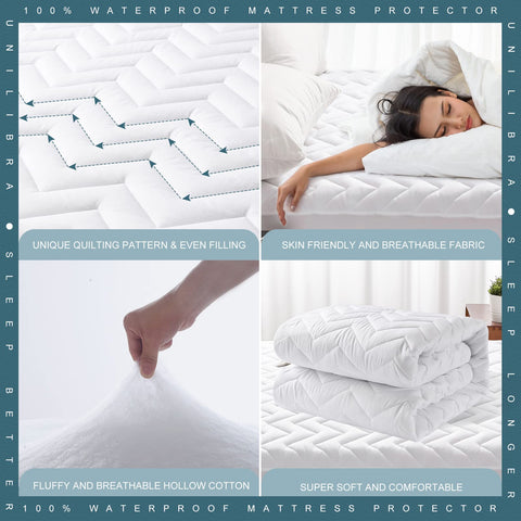 UNILIBRA deep-pocket protector adapts to 6–19 inch mattresses