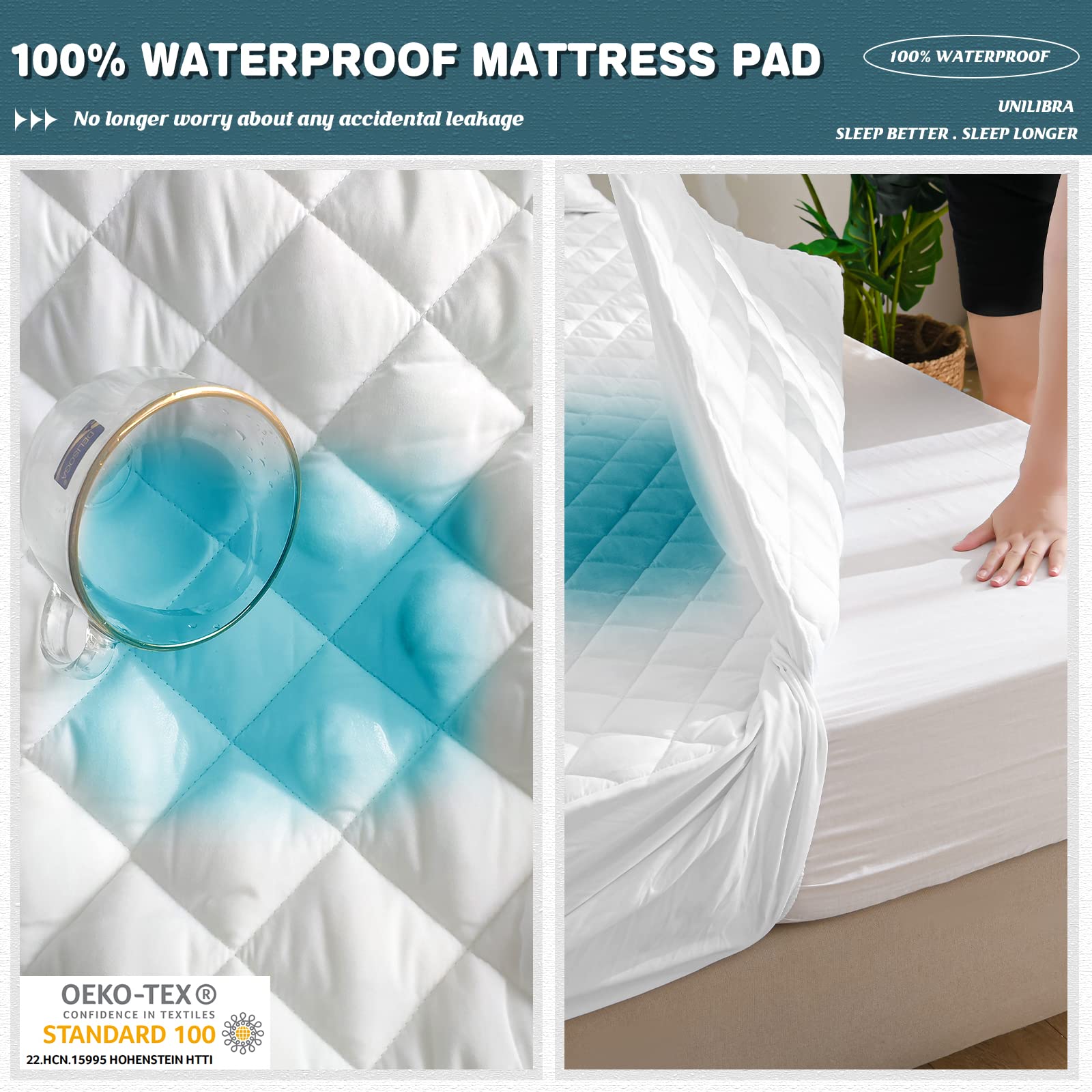 UNILIBRA Queen Mattress Protector deep-pocket fit keeps coverage secure.