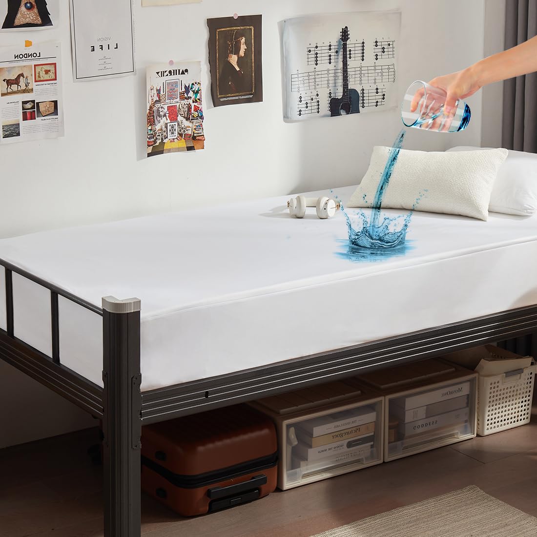 UNILIBRA Twin XL waterproof mattress protector with deep pocket for secure fit.