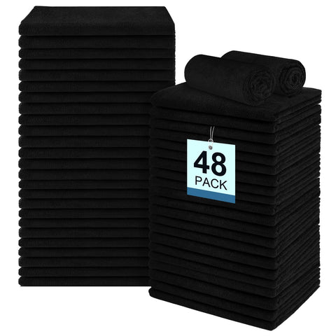 UNIMADE 48-pack salon towels, black, ideal for quick-drying post-treatment needs.