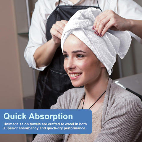 UNIMADE salon and spa towels in microfiber withstand frequent use without fraying.