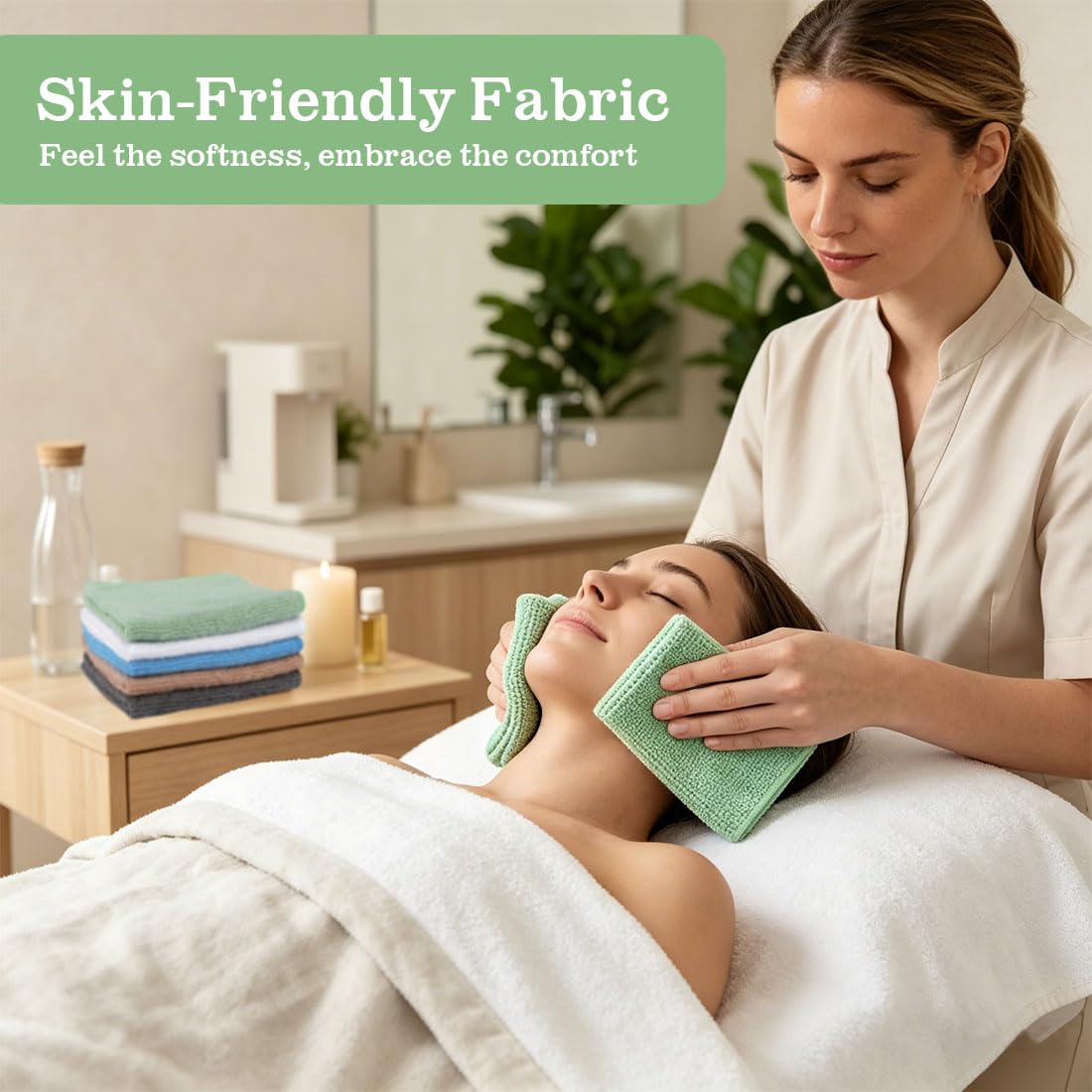 UNIMADE washcloths 12x12-size provide convenient coverage for routines.