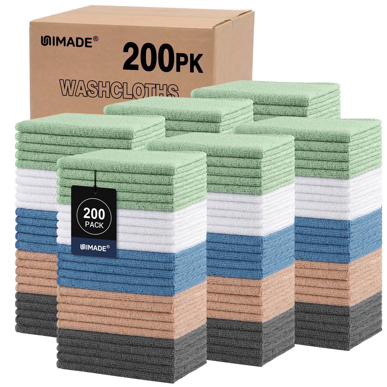 UNIMADE washcloths with soft texture deliver a premium feel for daily cleansing.