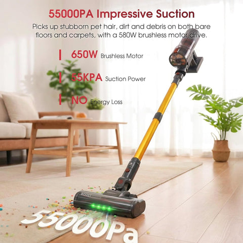 UNINELL HOME vacuum head delivering 55kPa suction on surfaces