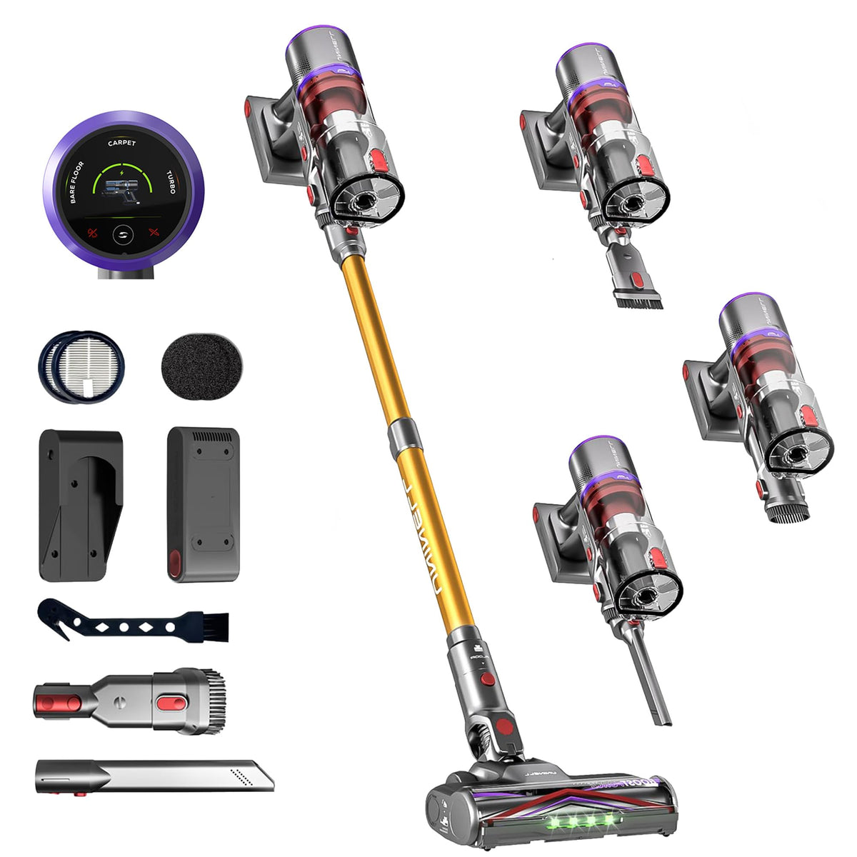 UNINELL HOME cordless vacuum with 650W motor for powerful cleaning on carpets and floors