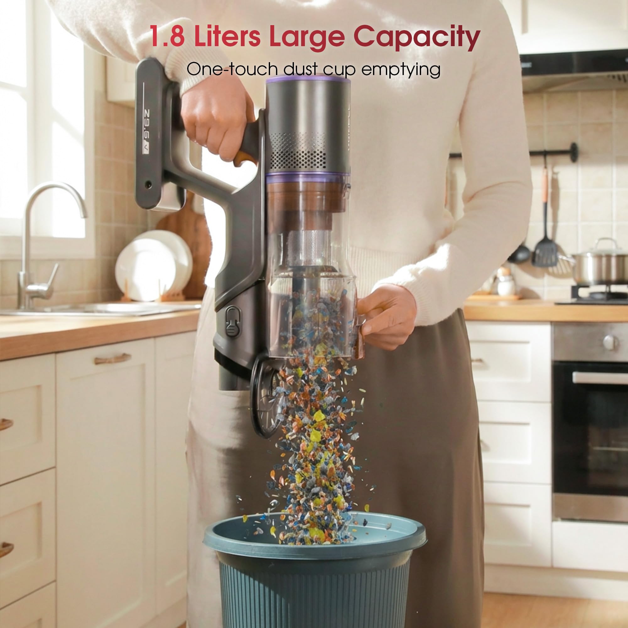 UNINELL HOME 1.8L dustbin with hygienic one-touch empty