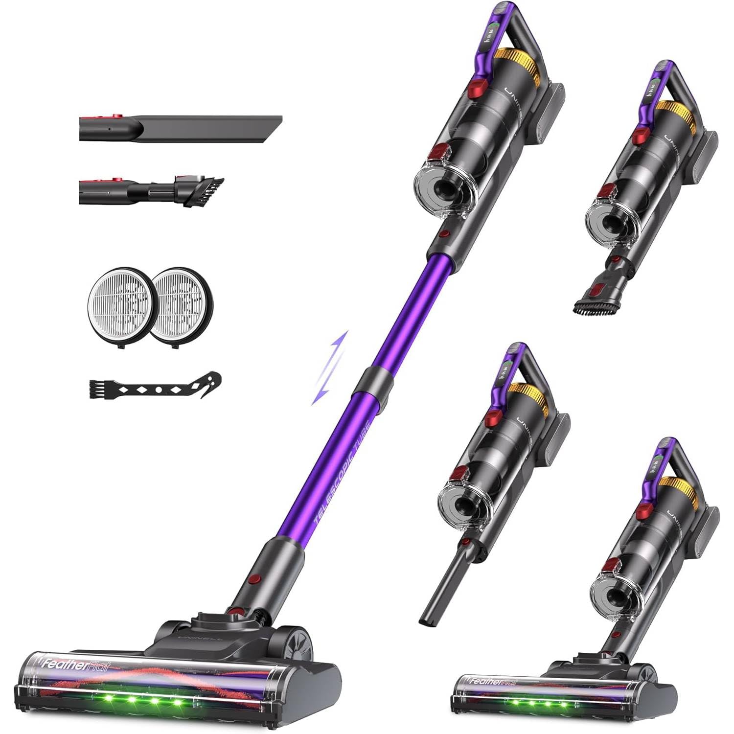 UNINELL HOME UV2 delivers powerful pet hair suction for deep-cleaned carpets.