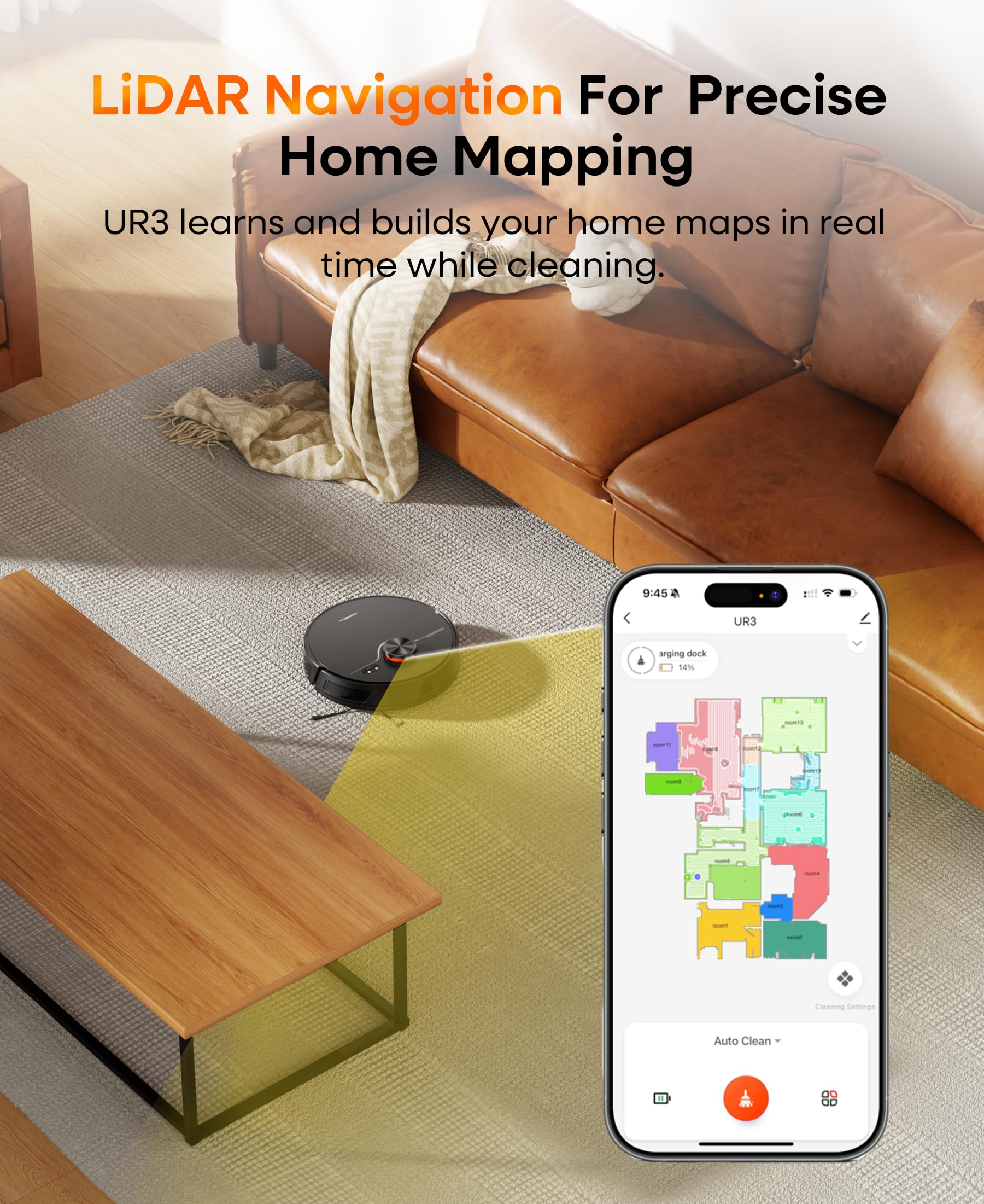Uninell robot vacuum runs up to 180 minutes on one charge