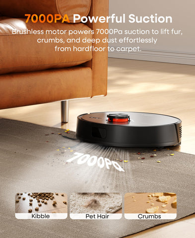 Uninell robot vacuum 7000Pa suction for crumbs and pet hair