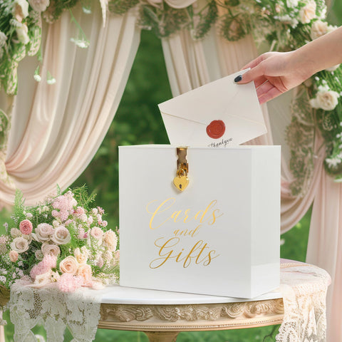 Lock and keys included for secure, stylish guest submissions