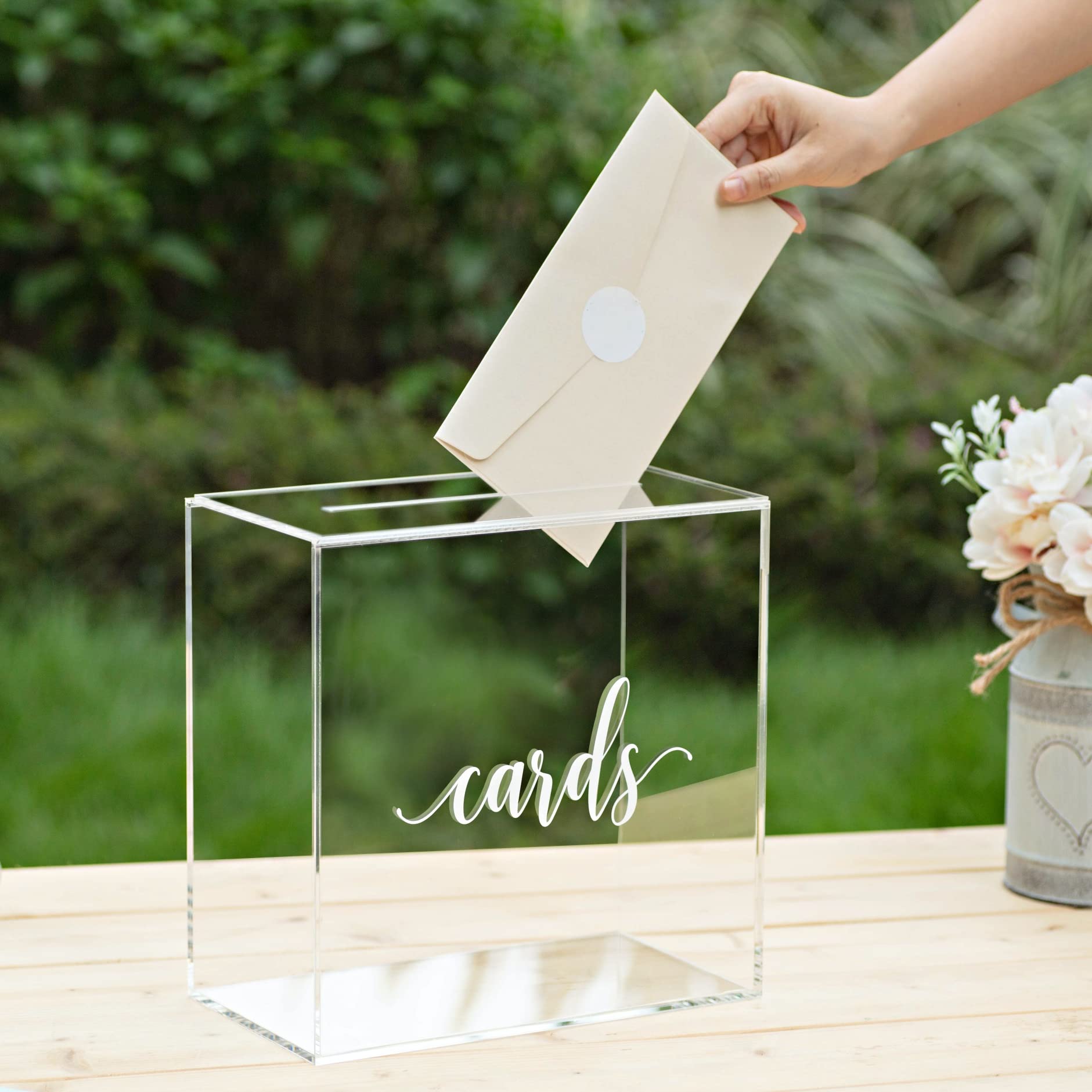 UNIQOOO large clear card box ideal for reception decoration and favors