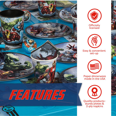 Unique Avengers character masks invite kids to role-play fun.