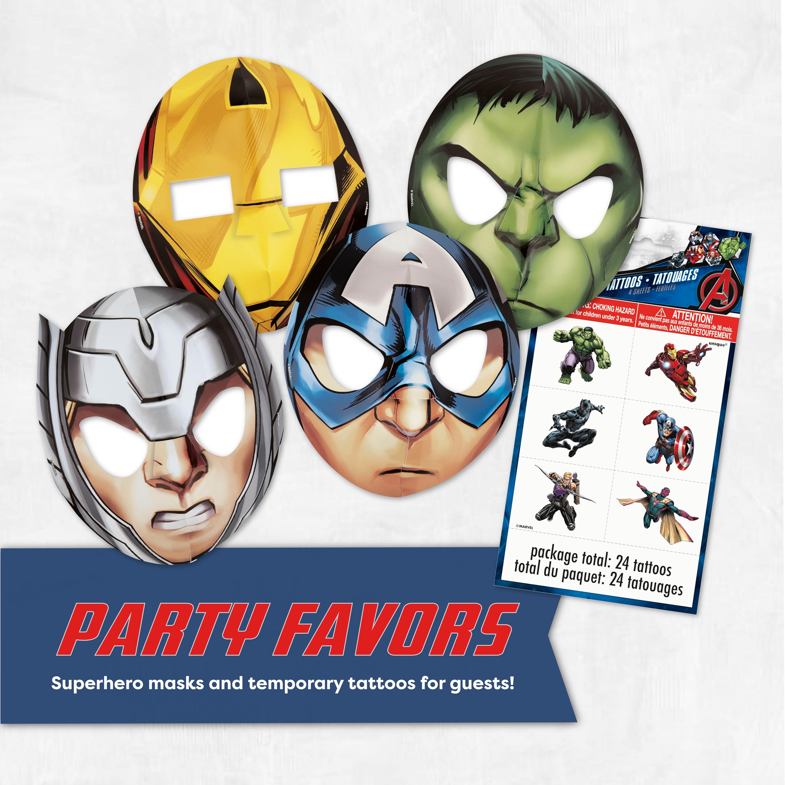 Unique Avengers napkins help keep hands clean with style.