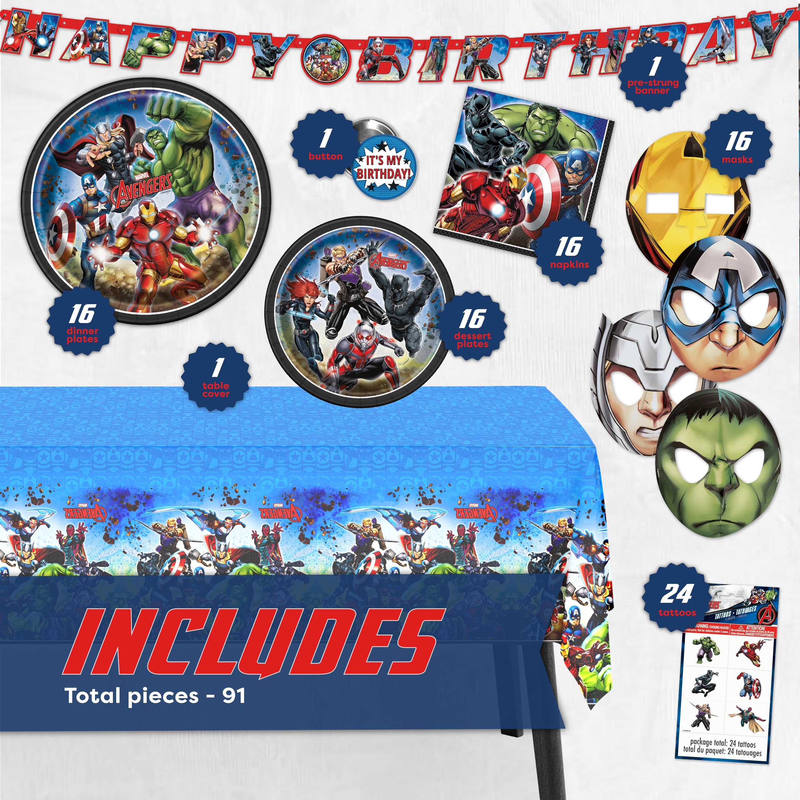 Unique Avengers table cover 54x84 protects surfaces during the celebration.