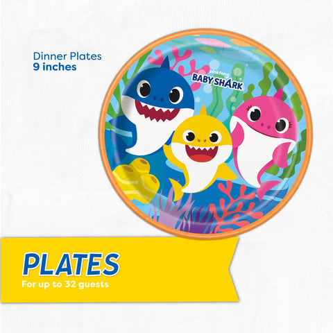 Unique Baby Shark birthday sticker for easy party personalization.