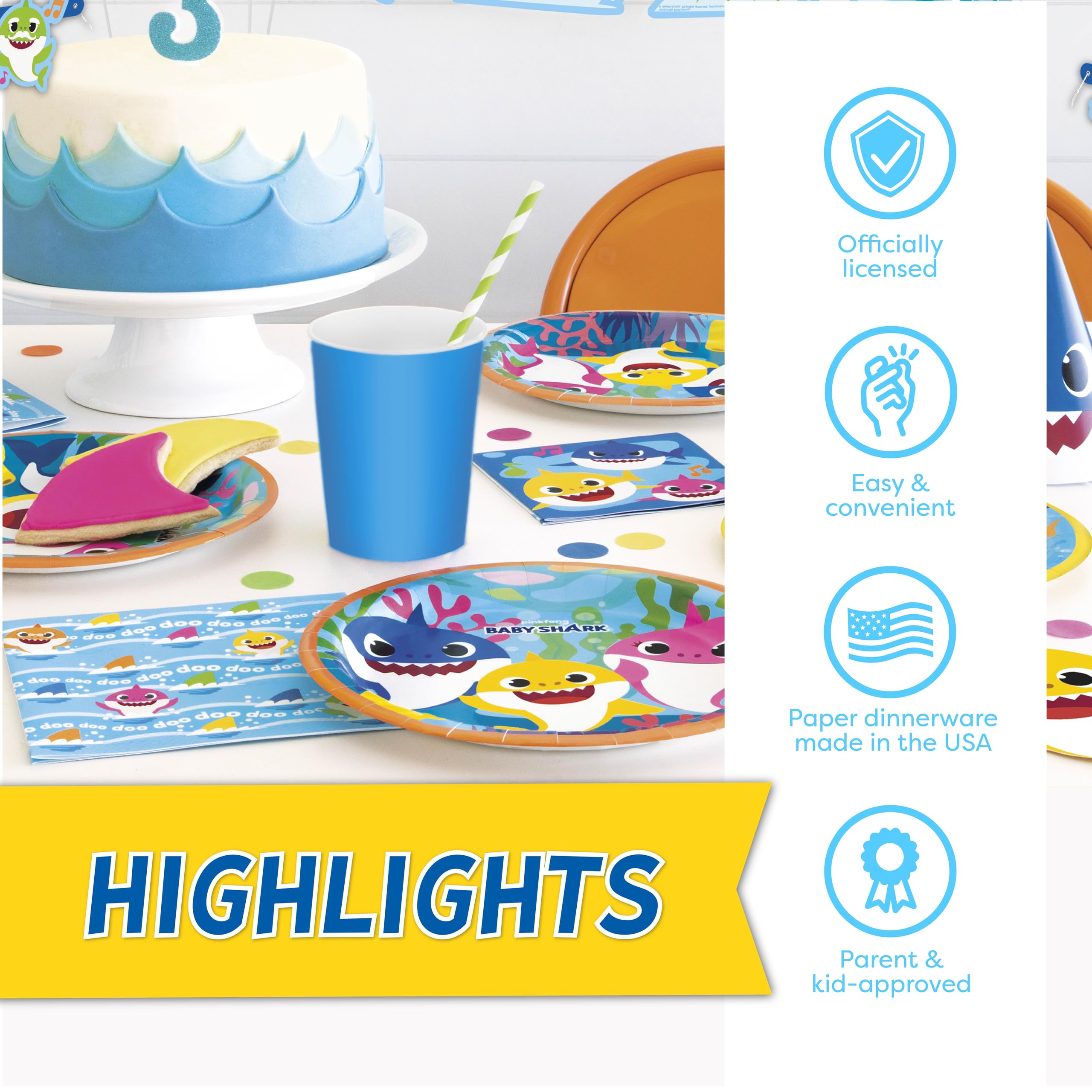 Unique Baby Shark sticker for a playful birthday moment