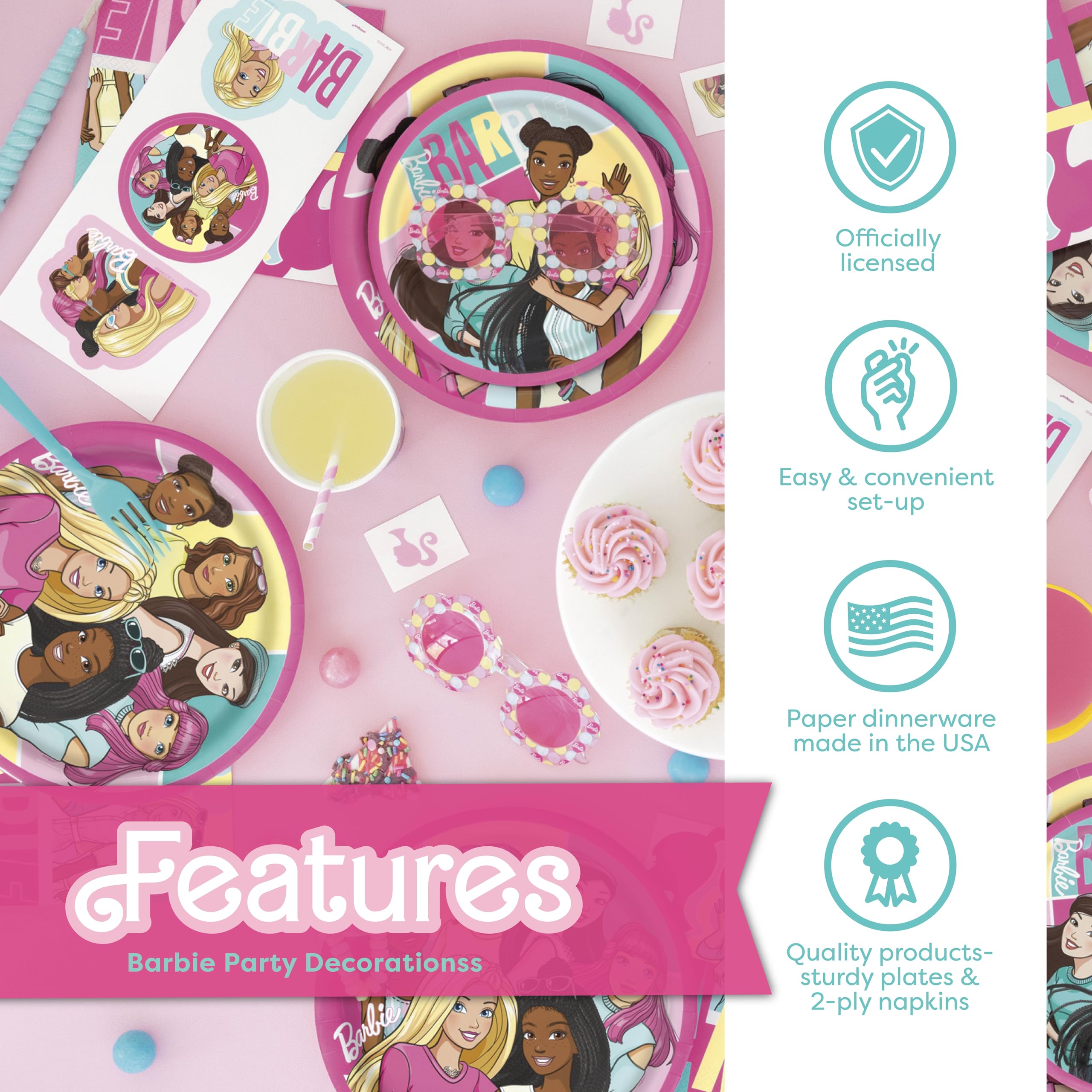 Unique Barbie napkins offer absorbent, durable support for quick cleanups