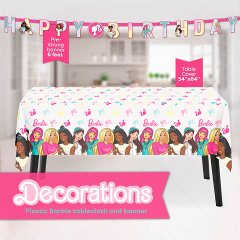 Unique Barbie 9-inch plates provide sturdy dining for pizza and cake